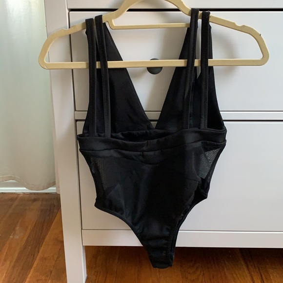 Black bodysuit with mesh cutouts - Picture 2 of 2